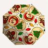 1pc Christmas Cookies Automatic Folding Umbrella - 8-Rib Iron Frame, Windproof, Portable Sunshade with Plastic Handle for Travel & Outdoor A
