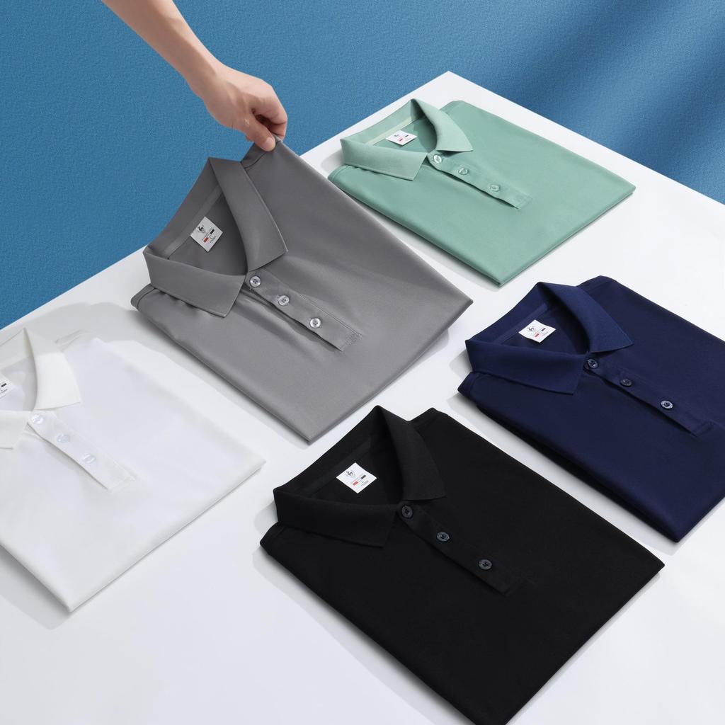 Spring/Summer Unisex Simple Short Sleeve Polo - Men's Solid Color Turn-Down Collar Sports Shirt