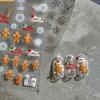 Dancing Gingerbread Man 5D Nail Stickers - Cute Japanese Self-Adhesive Holiday Decoration