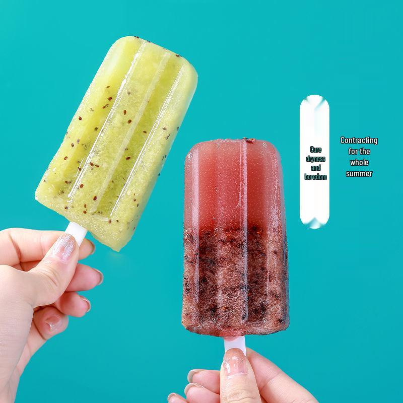 4-Cavity Cute Popsicle Mold for Homemade Ice Cream, DIY Ice Pop with Lid