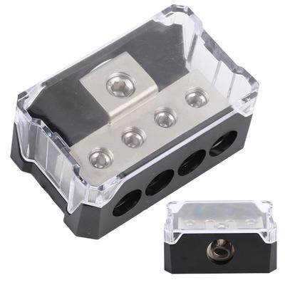 2Pcs 1 X 0 Gauge Input To 4 X 4 Gauge Output Power Ground Distribution Block