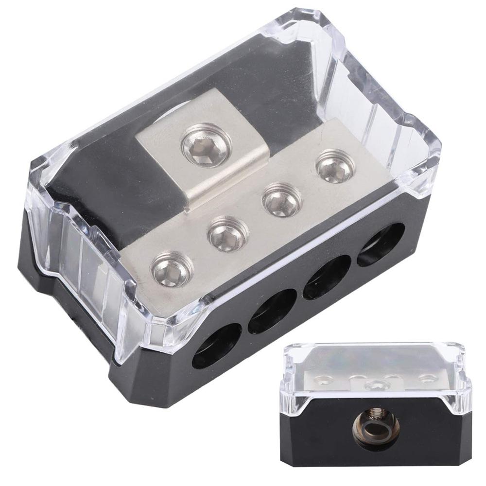 

2Pcs 1 x 0 Gauge input to 4 x 4 Gauge Output Power Ground Distribution Block