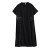 Short Sleeve Plus Size Vintage Black Pleated New In Dresses for Women Casual Loose Long Summer Dress