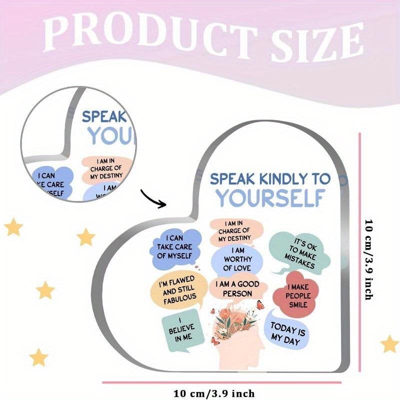 Mental Health Decor, Psychotherapy Affirmations Heart Acrylic Sign, School Counselor Sign, Therapy Anxiety Decor Sign