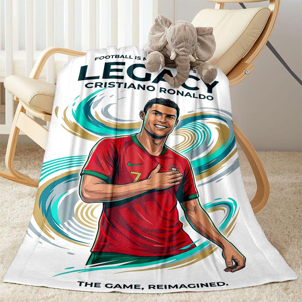 Ronaldo's Portugal Legacy Blanket Ultra-Soft Great for Office Bed Sofa All-Season Use Warmthful Decor Suitable for Gifting Relatives and Friends