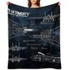 Tomcat F-14 Blueprint Tapestry USAF Navy Throw Blanket Bed covers Plaid Vintage Soft Big Blankets
