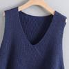 Plus Size Knit Vest Pullover V-Neck Loose Sleeveless Outerwear Sweater Vest Jacket