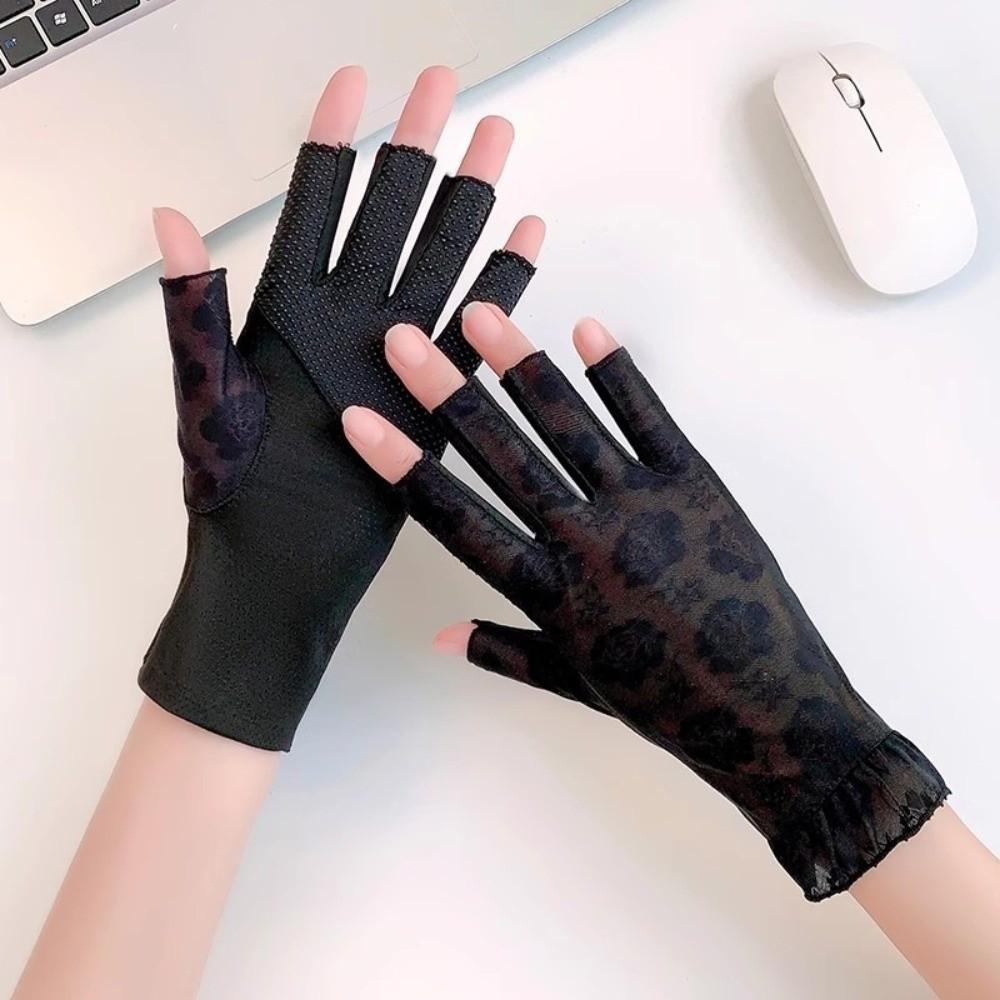 Non-slip Exposed Finger Gloves Thin Half-finger Gloves New Sun Protection Gloves  Women