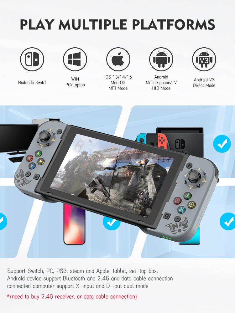 Kabelloses Stretching-Gamepad für Nintendo Switch OLED/Lite Konsole Pro Gamecontroller mit Turbo-Funktion für Mobiltelefon