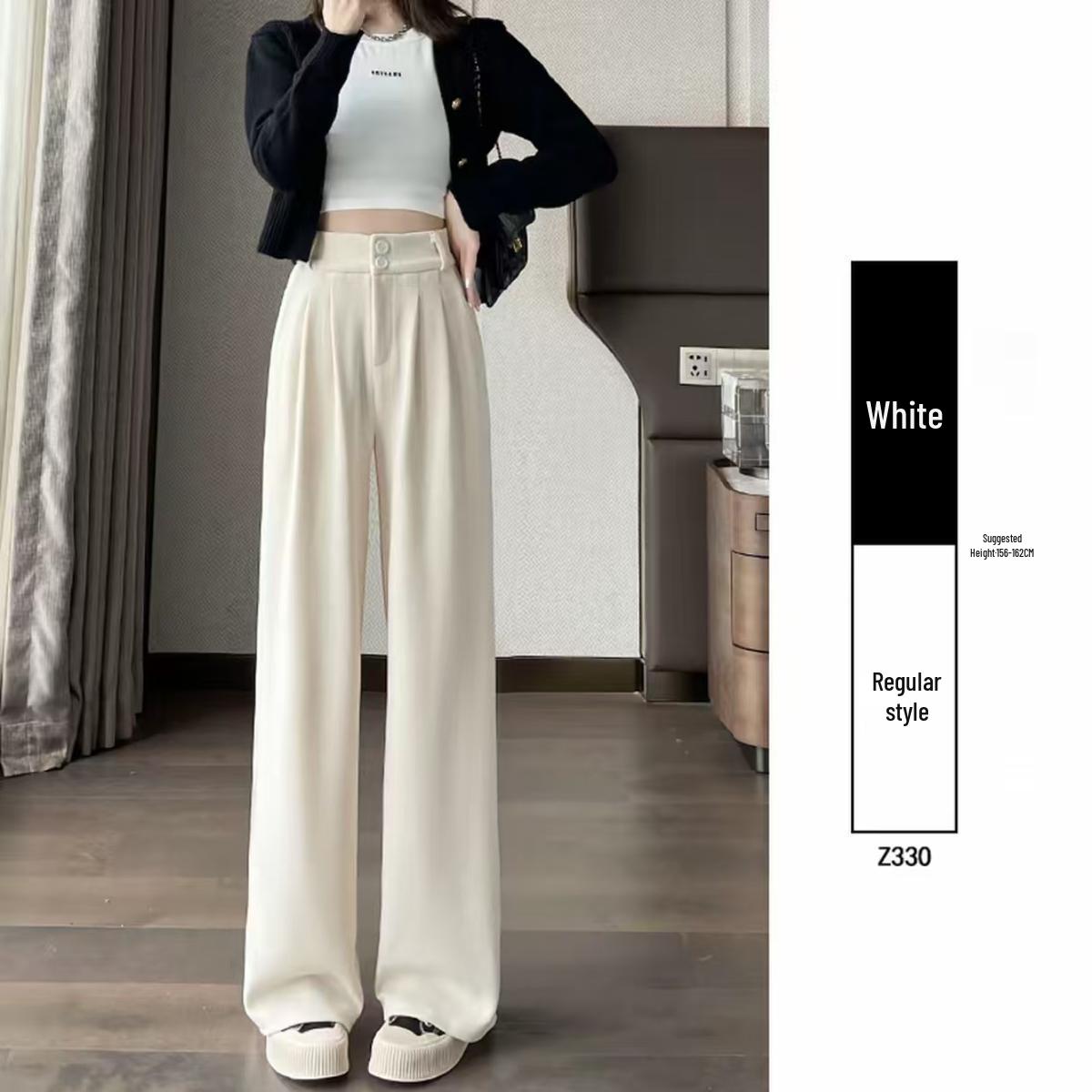 

Women s High Waist European Cotton Fluff Suit Pants - Slimming Straight Leg for Autumn/Winter M (95-110 lbs)