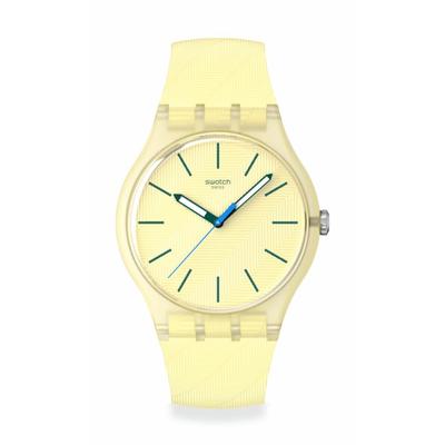 Swatch NEW GENT BIOSOURCED CITRUS TILT Armbanduhr, SO29J102, Unisex, Gelb