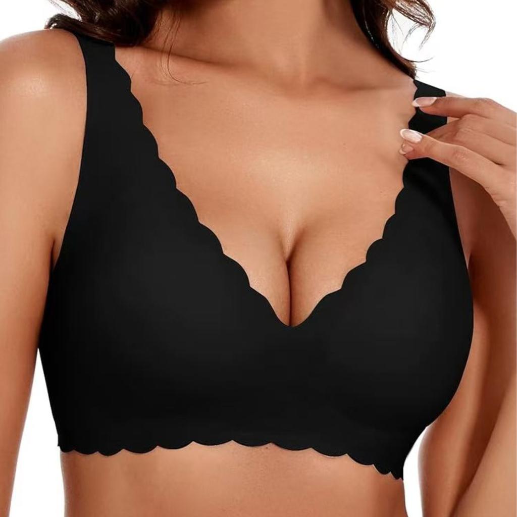European Seamless Deep V Bra for Women Gathered Side Bust Coverage Anti-Sagging Daily Comfort Intimates