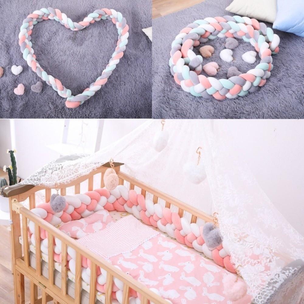 Handmade Bed Bumper Soft Plush Braided Pillow Baby Crib Bumper Crib Protector Baby Bed