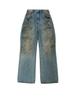 ADSB ANDERSSON BELL Unisex Destroyed Wide-Leg Jeans Apa864U(Blue)
