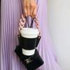 Fashion Custom Reusable Portable Leather Chain Cup Cover Case Takeaway Hold Milk Tea Drinks Coffee Cup Sleeves with Handle Chain