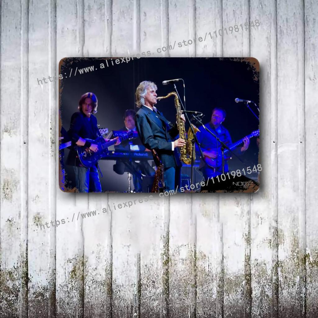 Dire Straits Band Metall Deko Poster Vintage Blechschild Metallschild Dekorative Plakette für Pub Bar Man Cave Club Wanddekoration