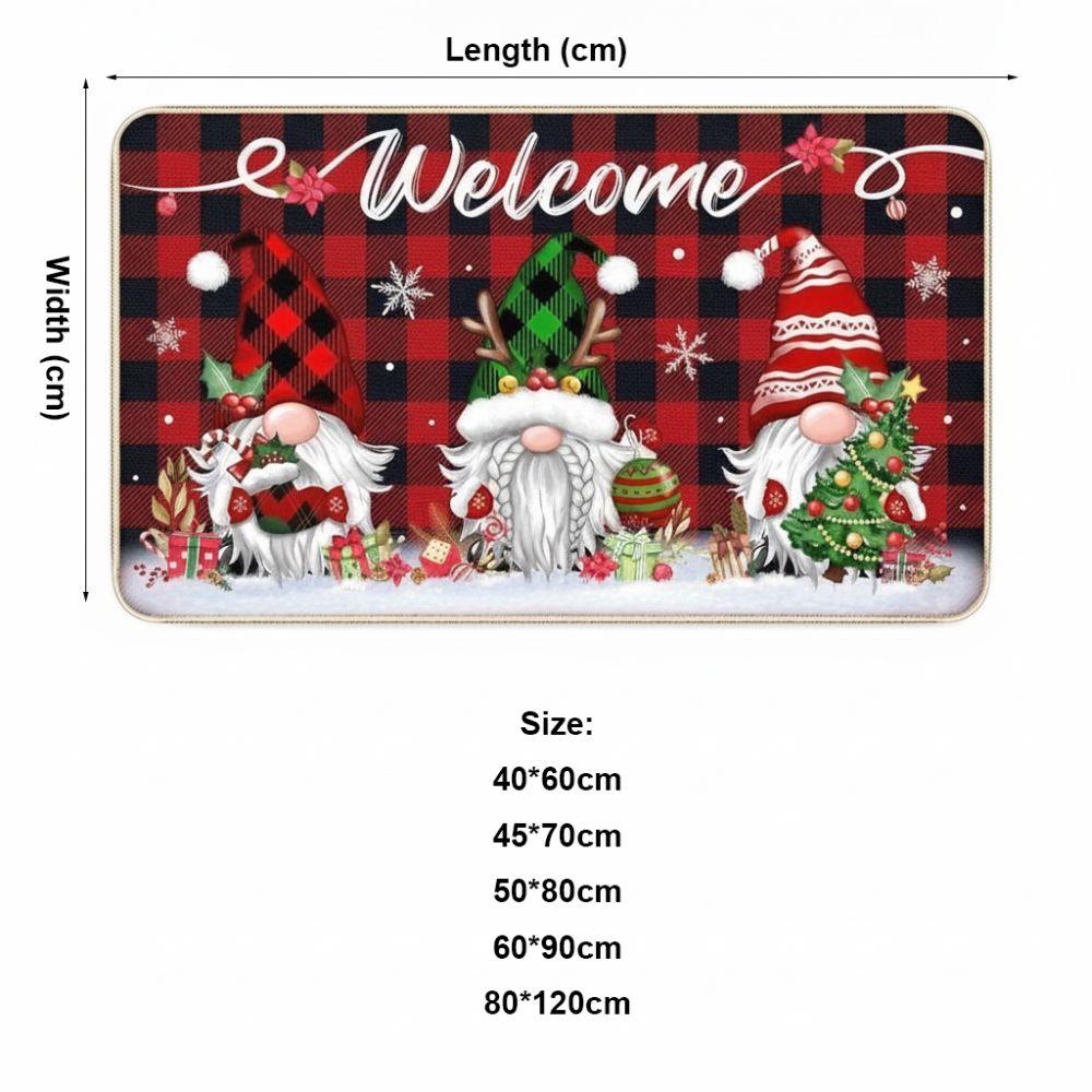 2D Flat Printed Christmas Floor Mat Non-Slip 3D Illusion Rug Round Vortex Carpet Outdoor