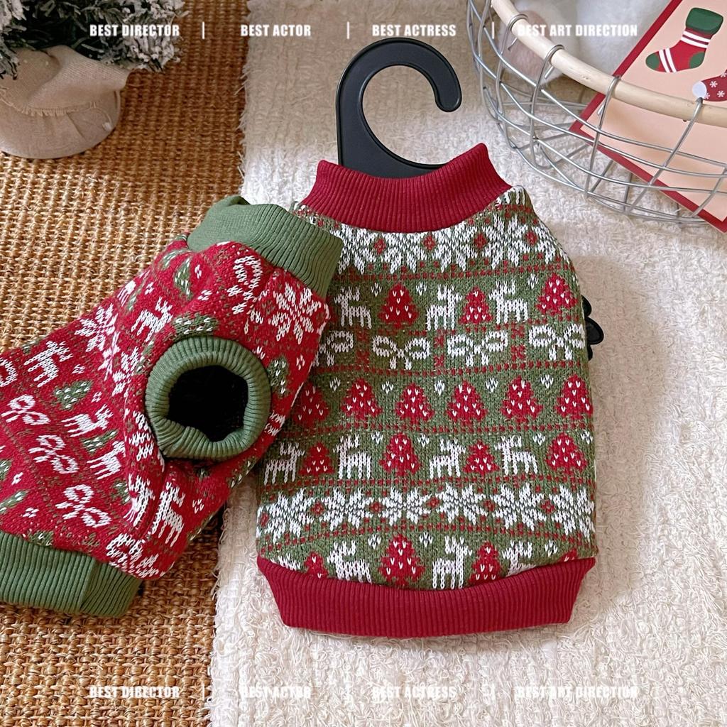 Christmas Dog Sweaters Knitted Pullover Cat Dog Sweater Pet Turtleneck Teddy Bear Small Dog Clothing Puppy Clothes