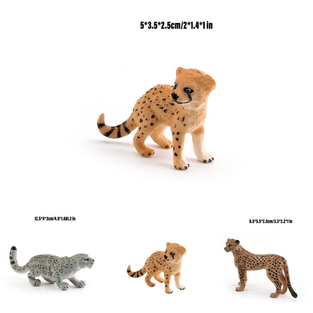 Realistic Leopard Model Toy Plastic Desktop Decoration 5-12.5cm Length 4-9.5cm Height