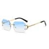 New Frameless Sunglasses, High-end Polygonal Glasses, Fashionable Gradient Color Sunshade Sunglasses, Men's Trend