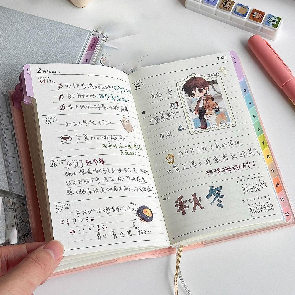 Leather 2025 Schedule Notebook Portable Diary Notebook New Memo  2025 Planner