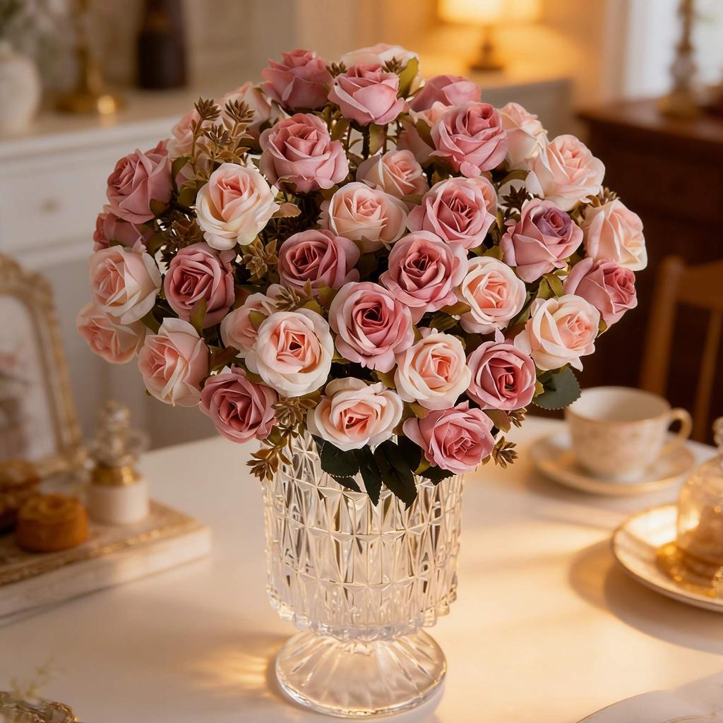 Silk Artificial Flowers Carnation Rose Wedding Bridal Bouquet Home Room Table Festival Outdoor Garden Arch Wall Diy Gifts Decora