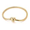 925 Silver Heart Bracelet 17-20CM Sparkling Golden DIY Charms Beads Fashion Jewelry for Women
