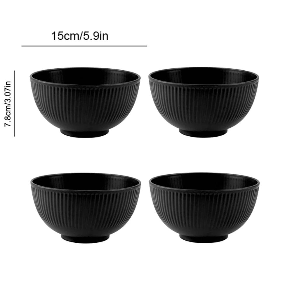 4Pcs Kitchen Tableware Wheat Straw Bowl Food Grade Wheat Rice Bowl Tableware Food Container Dessert Salad Rice Bowl Sets