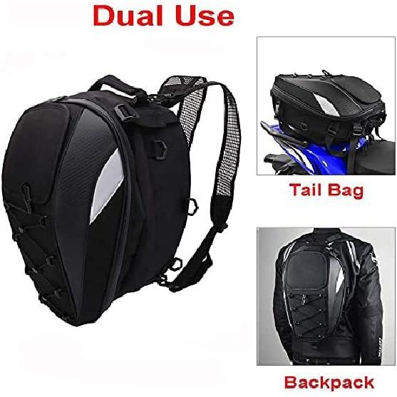 Motorcycle Seat/Tail Bag - Dual-Use Backpack Waterproof Motorcycle Helmet Storage Bag for Luggage Motorcycle off-Road Vehicle Accessories