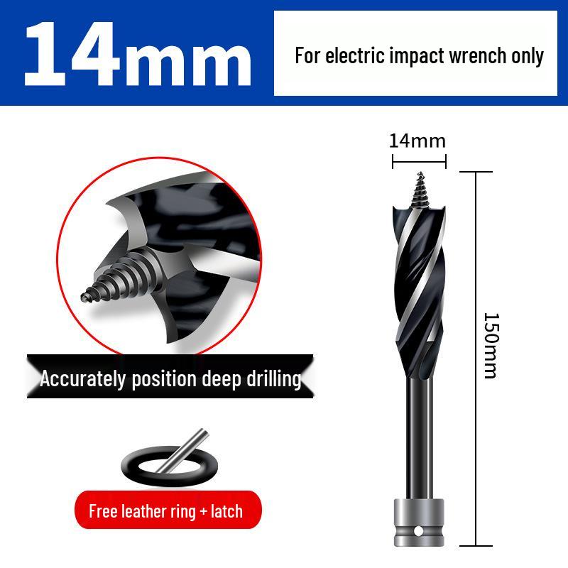 High Hardness Electric Wrench Drill Bit for Woodworking - Four-Flute, Four-Edge Wood Board Hole Enlarger