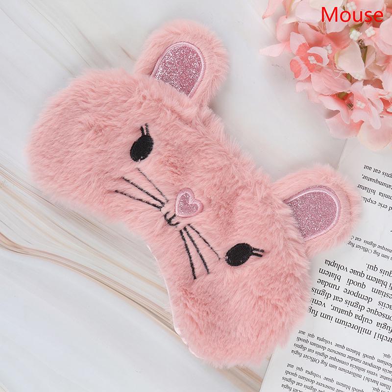 Panda Eye Mask Women Plush Animal Mouse Bear Eye Cover Cute Plush Eye Mask Girl Toy Suitable For Travel Home Party Eyeshade