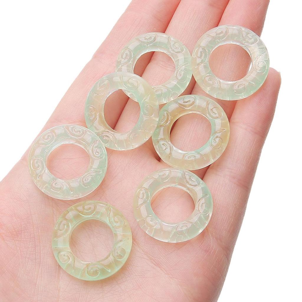 25mm 5 Stück/Beutel Glas Laufring DIY Armband Halskette Ohrringe Handwerk Schmuckzubehör