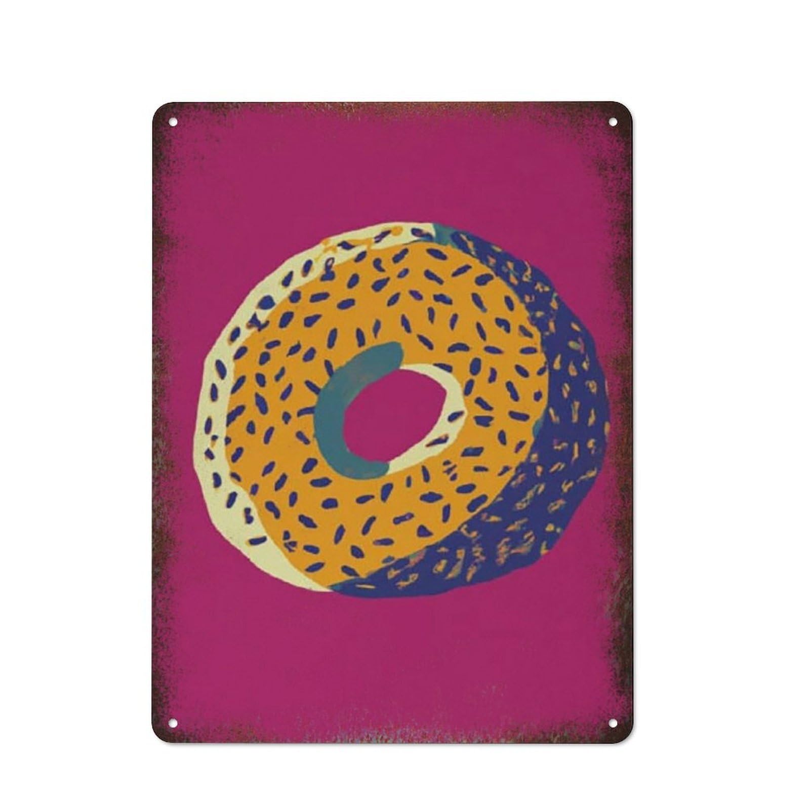 

BagelArt Gift For Baker Bread Lover This Tin Sign Is A Perfect Wall Decoration for Living Room Garden Bedroom Kitchen Billiards 20x30cm（7.8x11.8inch）
