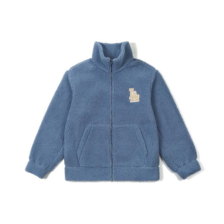 MLB Velvet Jackets Unisex Blue Stand Collar Thickened 31JPF3061-07U XS