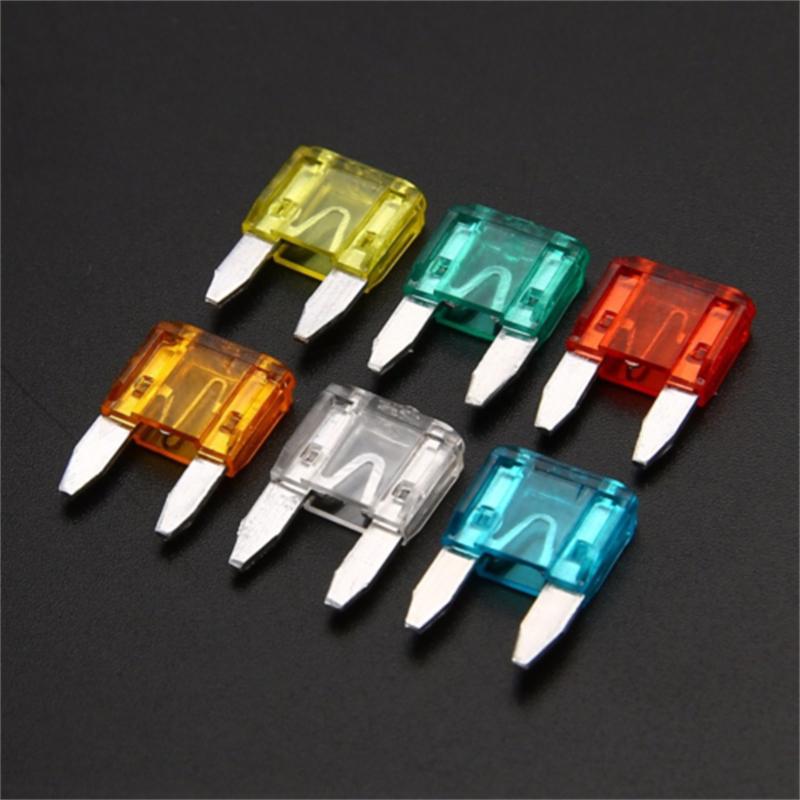 120 stk billastebil mikrobladsikringer 5A 10A 15A 20A 25A 30A AMP plastbokssortiment med klips