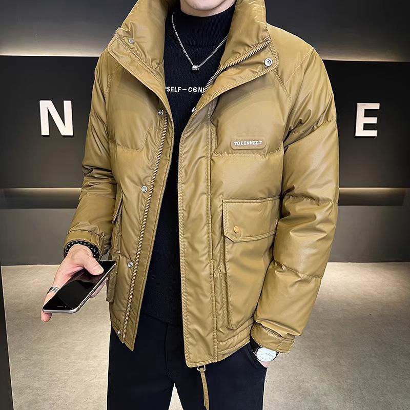 

Autumn and winter fashion cotton cold clothing men s winter stand-up collar thickened high-end liner warm jacket 5xl хакі