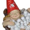 Exhart Solar Good Times Bubble Bath Garden Gnomes-Funny Gnome Couple In Bathtub