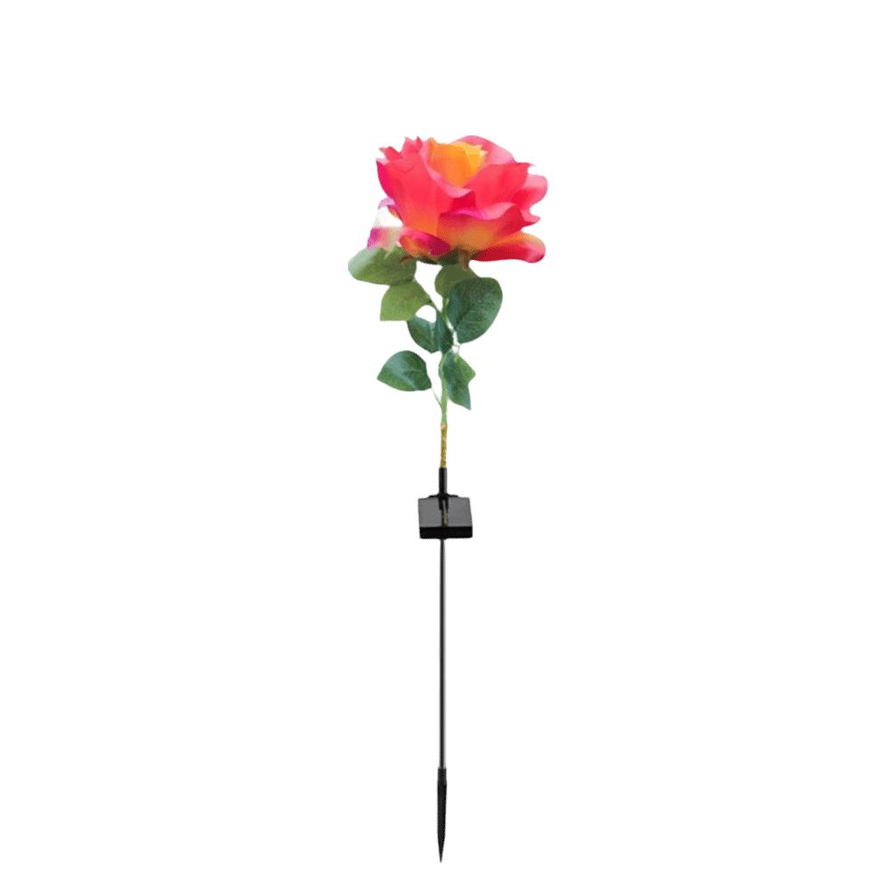 Romantic LED LED Solar Rose Lamp Rose Flower Waterproof Solar Lamp Warm Light Sunlight Outdoor Solar Lights Outdoor Garden красный