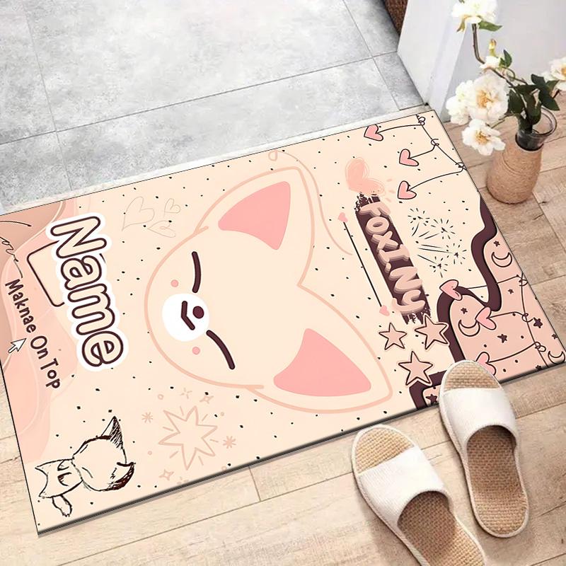 Custom Kpop Team Mat Personalized Name, Polyester Washable Indoor Entryway Rug, Gift for Christmas, Easter, Thanksgiving Day