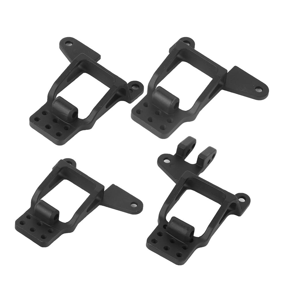4pcs Multihole Adjustable Front Rear Shocks Struts Damper Towers Mount Fit for Traxxas TRX‑4 RC CarBlack
