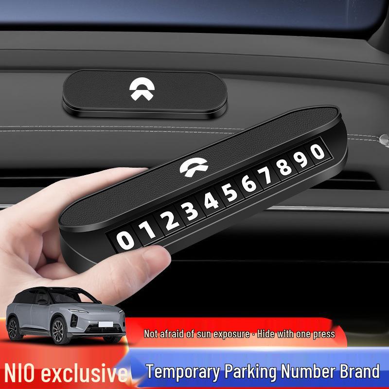 Nio In-Car Temporary Parking Card for ES6, ES8, EC6, ET5, TE, T5 Models: Moveable Car Number & Phone Plate