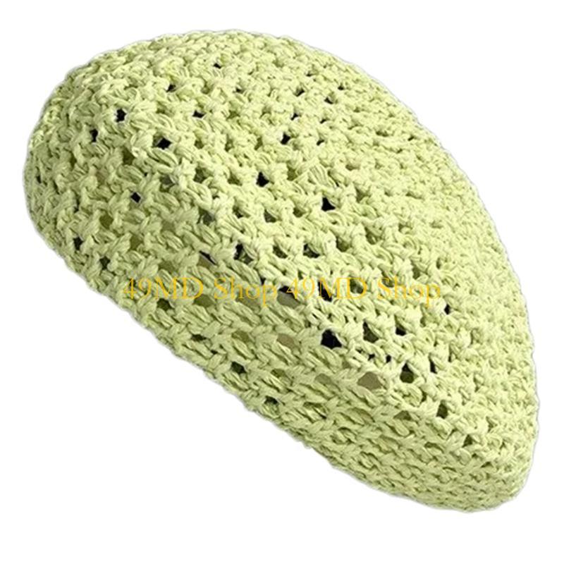 

49MD Breathable Hat for Various Occasion Crochet Hollowed Painter Hat Women Formal Event Dome Hat Daily Accessory
