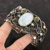 Rainbow Moonstone Cuff Bracelet Copper Wire Wrapped Bangle Gemstone Copper Jewelry Adjustable Bangle Handmade Designer Bangle Gift For Women