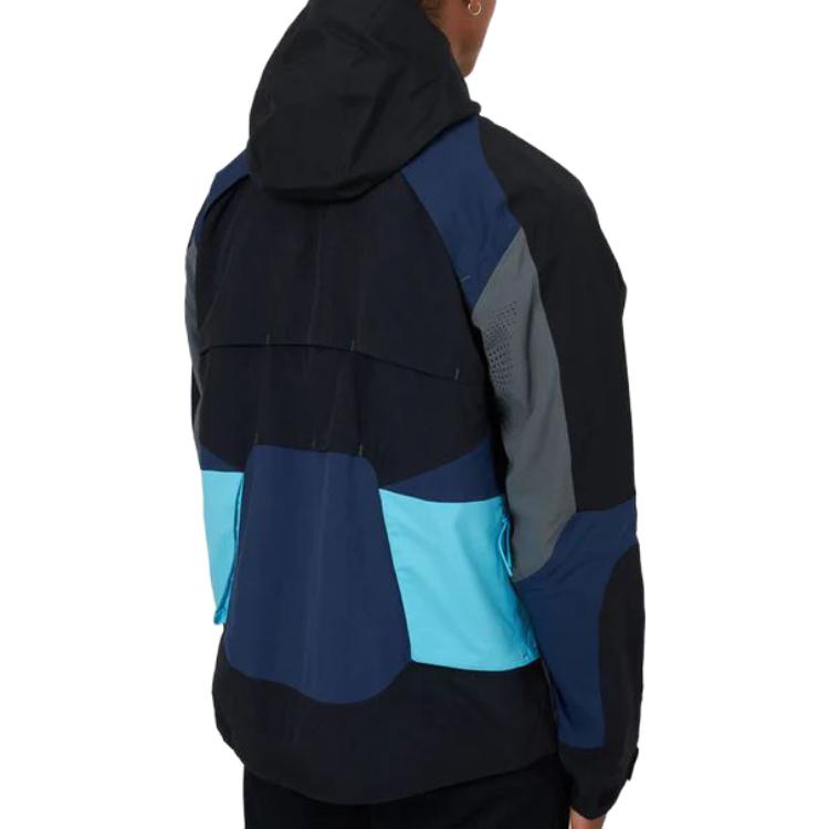 Nike Color-Blocked Fitted Zip-Up Hoodie Jacket Men Outerwear Navy-Blue FB2369-010