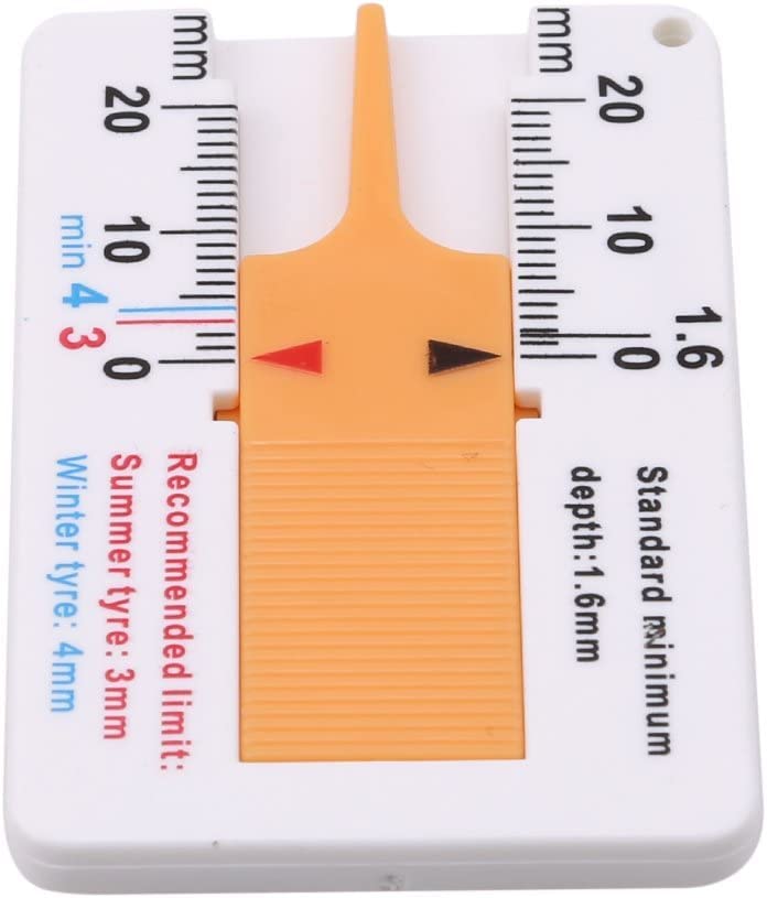 Medidor de Profundidad de Ranura de Neumático Mini Medidor de Profundidad Portátil Medidor de Desgaste de Neumático de Coche Fácil Medición de Profundidad de Ranura Residual Profundidad (BLA-AMA)