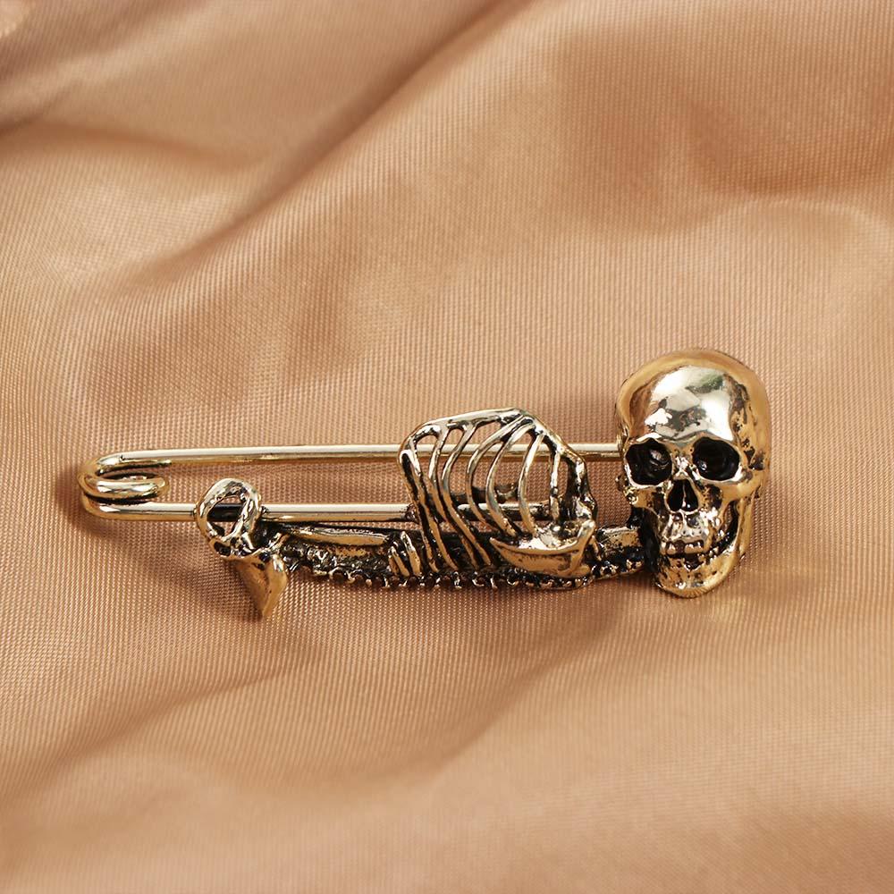 Vintage Retro Skull Pin Punk Style Gothic Skull Badge Lapel Pin  Unique Gift