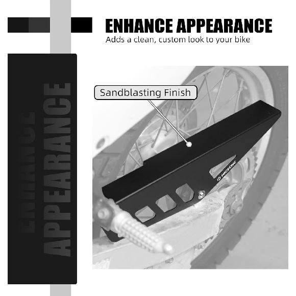 NICECNC Black Chain Guard Protector Aluminum CNC Compatible with DR650S 1996-2024, DR650SE 1996-2019