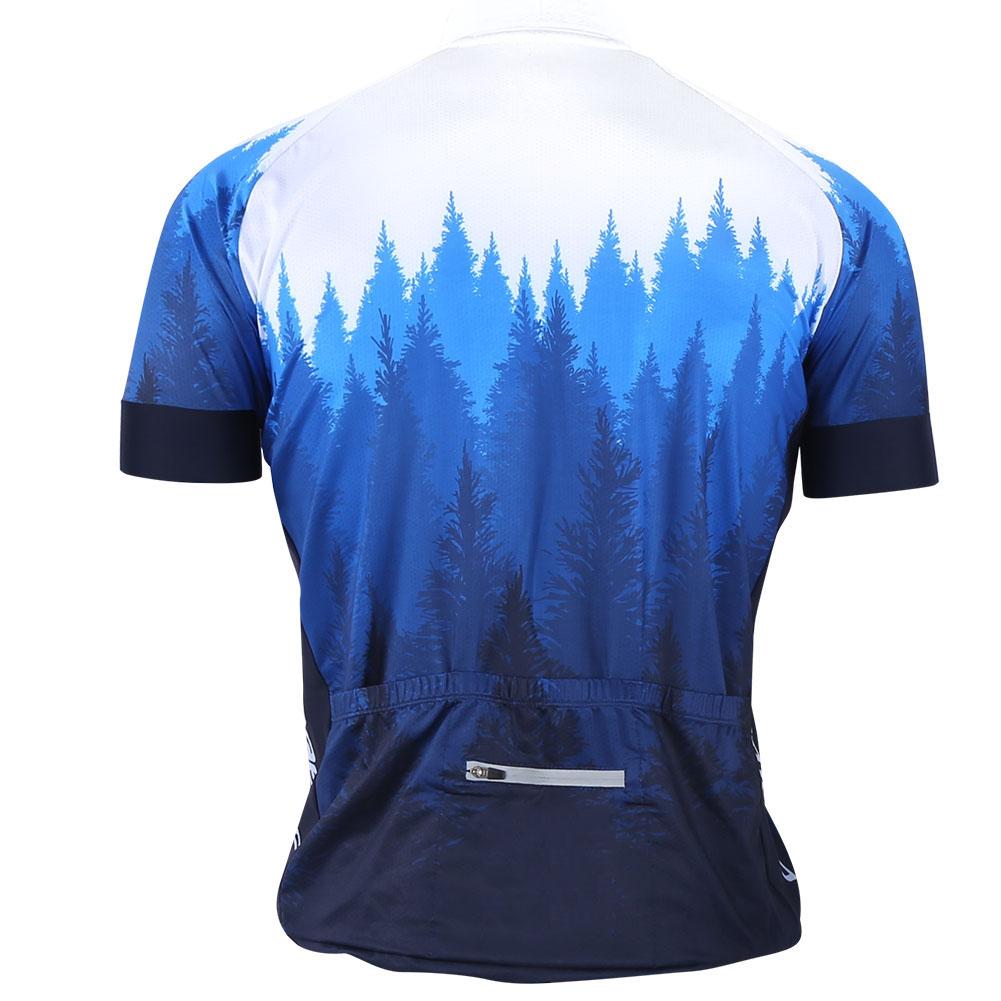 Man Male Tree Grain Blue Summer Outdoor Short Sleeve Bicycle Cycling Wear ClothesTree Grain Blue Short Sleeve XXXL