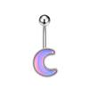 1Pcs Purple Zircon Dangle Belly Button Rings Stainless Steel Heart Butterfly Navel Piercing Long Drop Pendant Belly Ring Jewelry