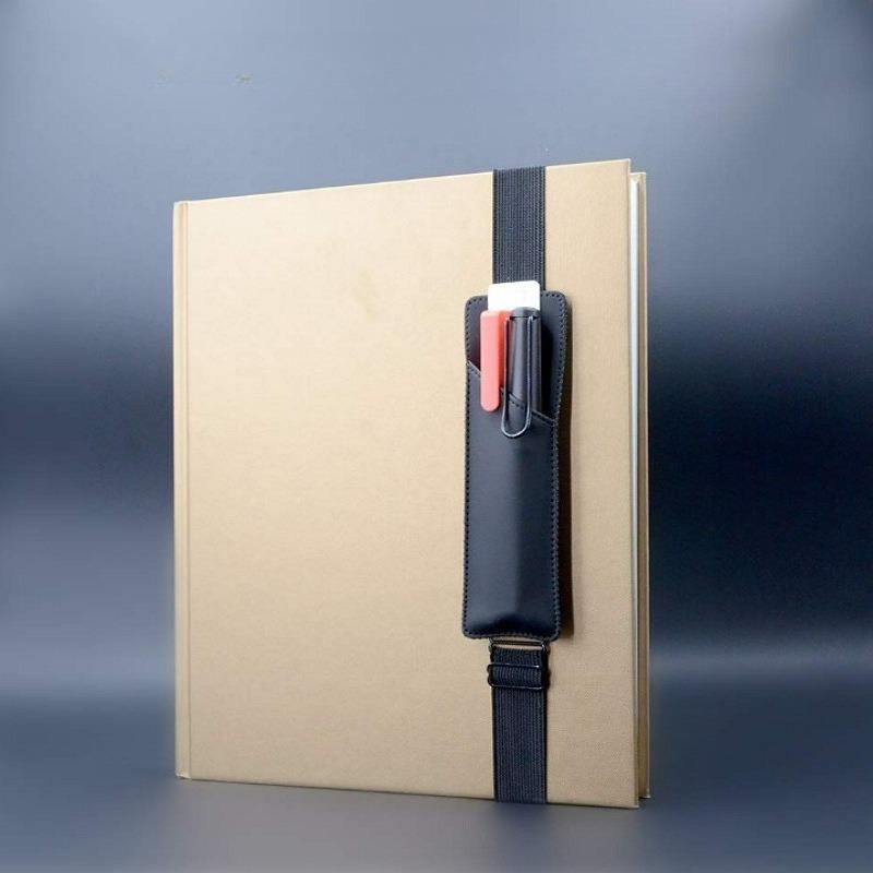 PU Leather Pen Case - Elastic Buckle Organizer for Notebooks & Stationery, Fashion School&Office Meeting Supply,Easy Carry Pouch